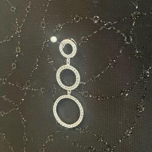 Dazzling Triple Circle Silver Earrings